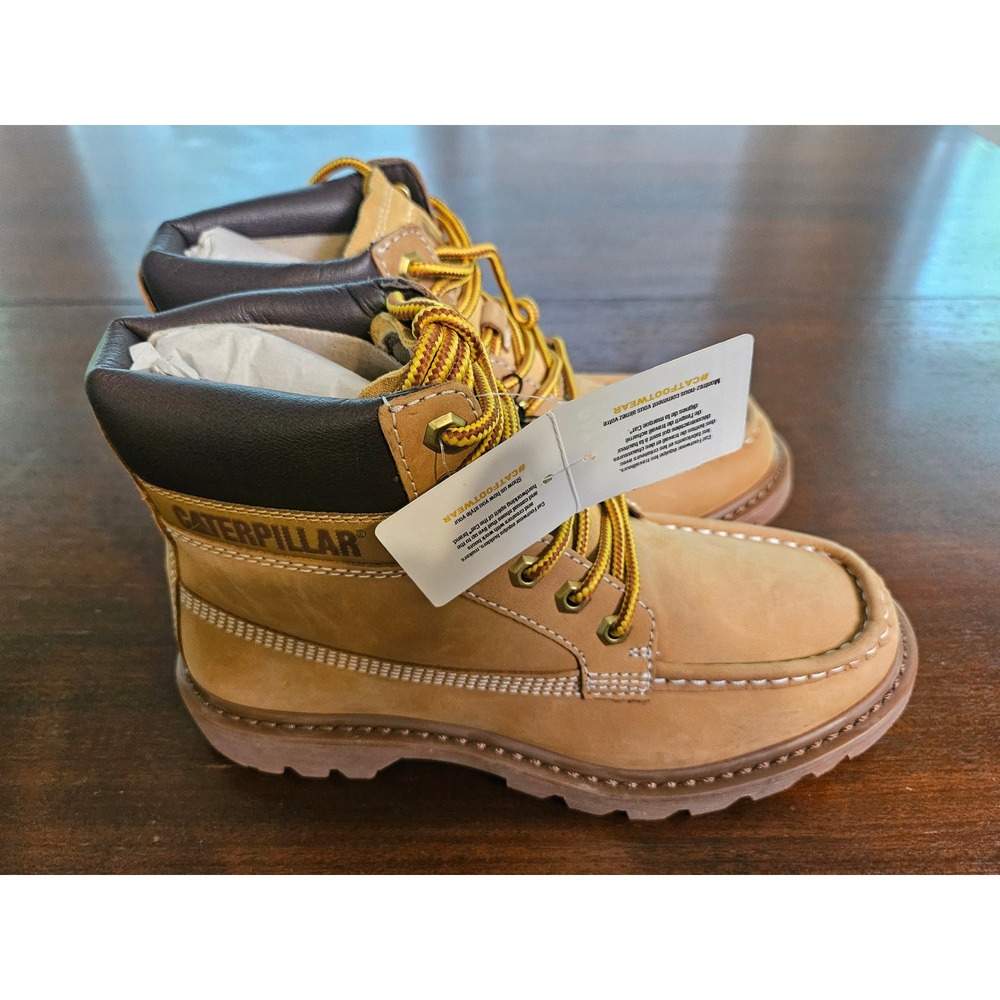 Caterpillar Cat Colorado 2.0 Moc Boots Mens Size 7 Honey Tan Leather Work Boots